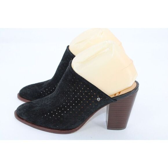 Sam Edelman Bates Mule Eyelet Suede Leather Size 6.5 Black - Picture 1 of 10
